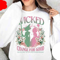 Wicked Change For Good Glitter Shirt, Defy Gravity Broomstick Magic Wand Shirt, Wicked Musical Movie Fan Shirt, Wicked...
