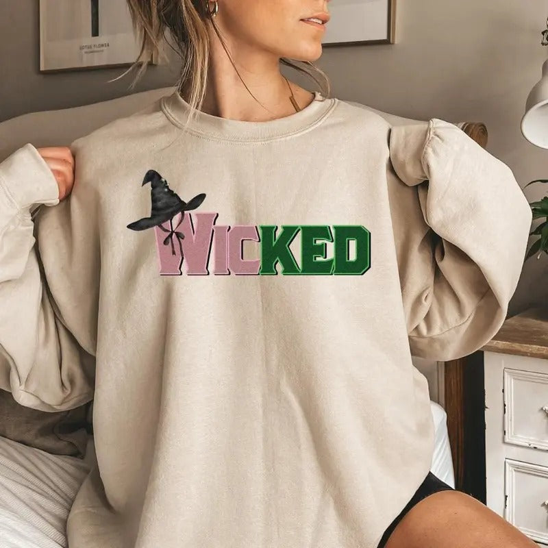 Wicked Musical Sweatshirt, Wicked Sweatshirt, Defy Gravity Broomstick Magic Wand, Wizard Movie Fan Shirt, Wicked Musical...