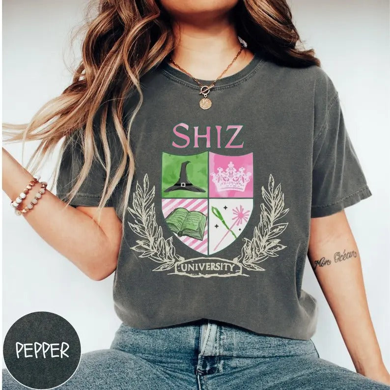 Wicked Shiz University Shirt, Defy Gravity Wicked the Musical Shirt, Wizard of Oz Fan Gift, Elphaba and Glinda T-shirt...