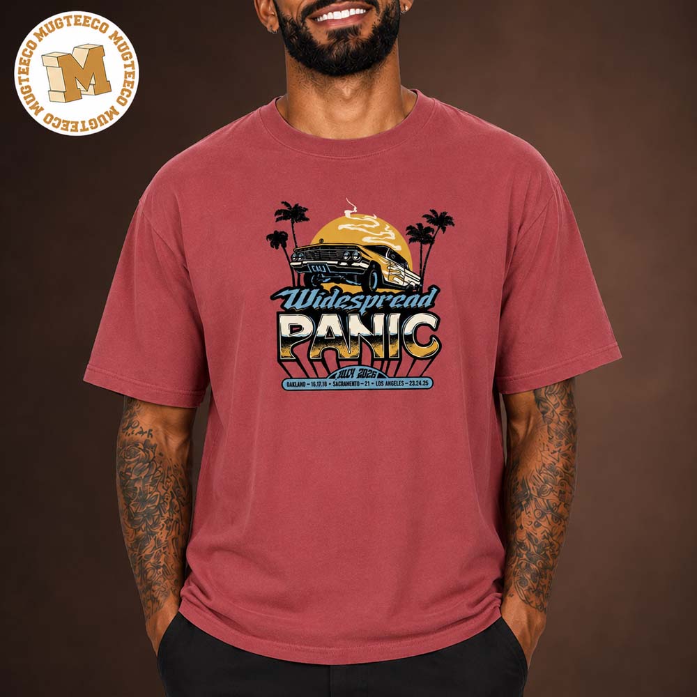 Widespread Panic Event Tee California Tour 2026 Vintage Sunset Red Unisex T-Shirt