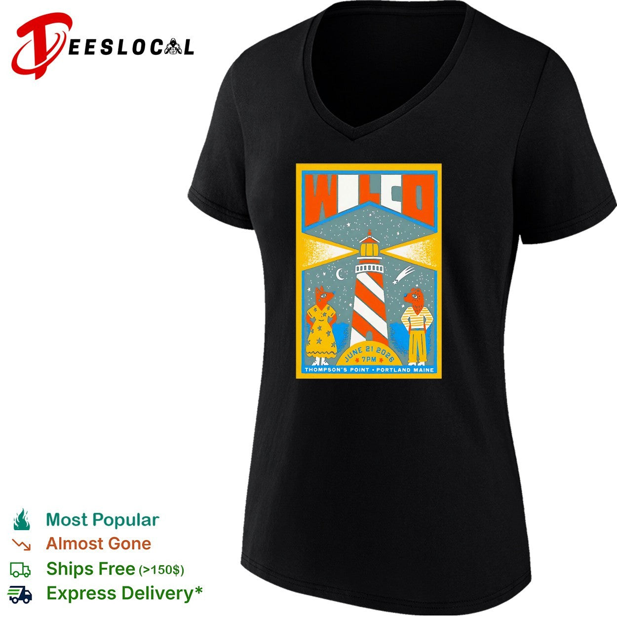 Wilco Thompson’s Point Portland Maine 2026 framed poster shirt