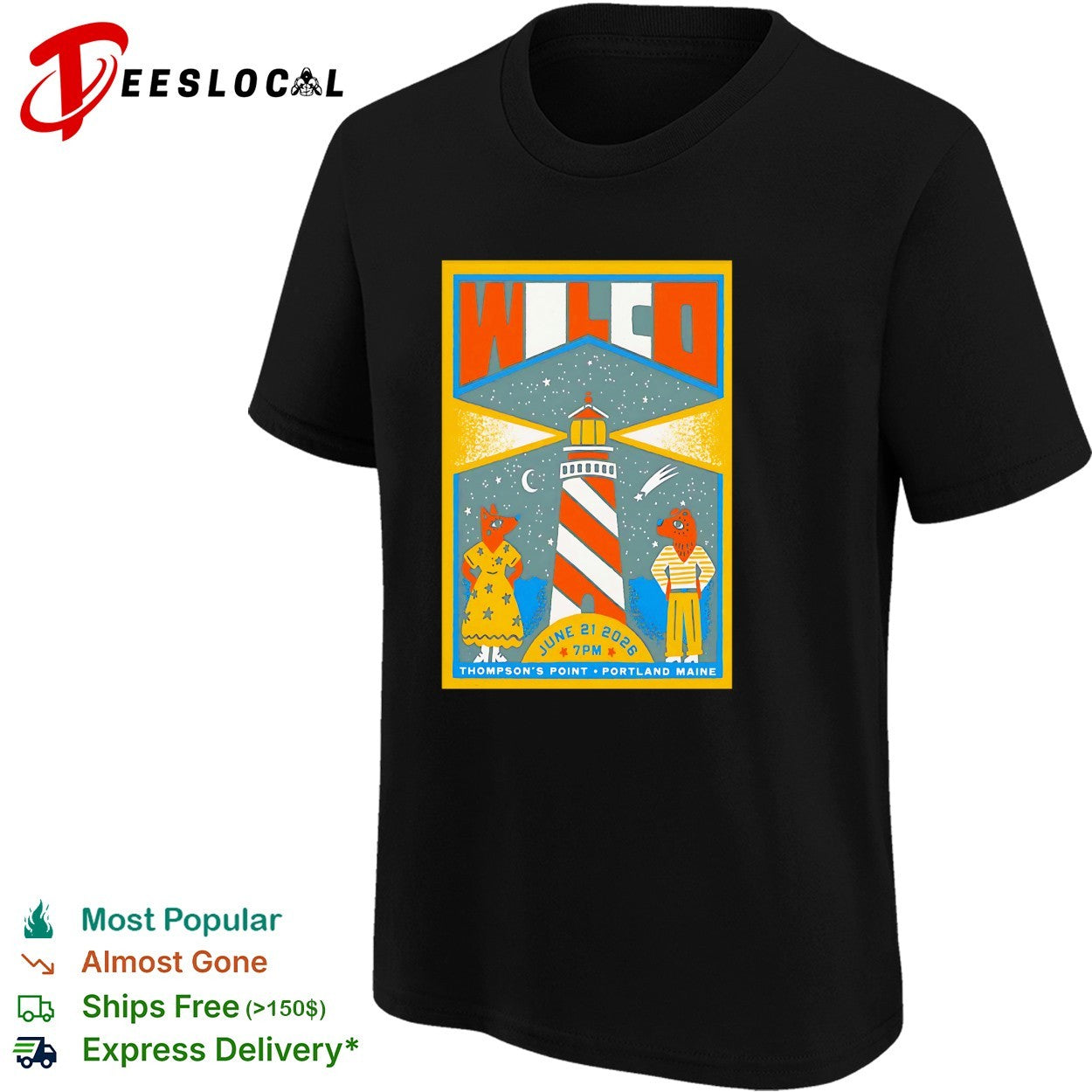 Wilco Thompson’s Point Portland Maine 2026 framed poster shirt