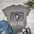 Wild Soul Cow Skull With Red Roses Graphic T-shirt Hoodie, Sweatshirt | CiraTrend.com