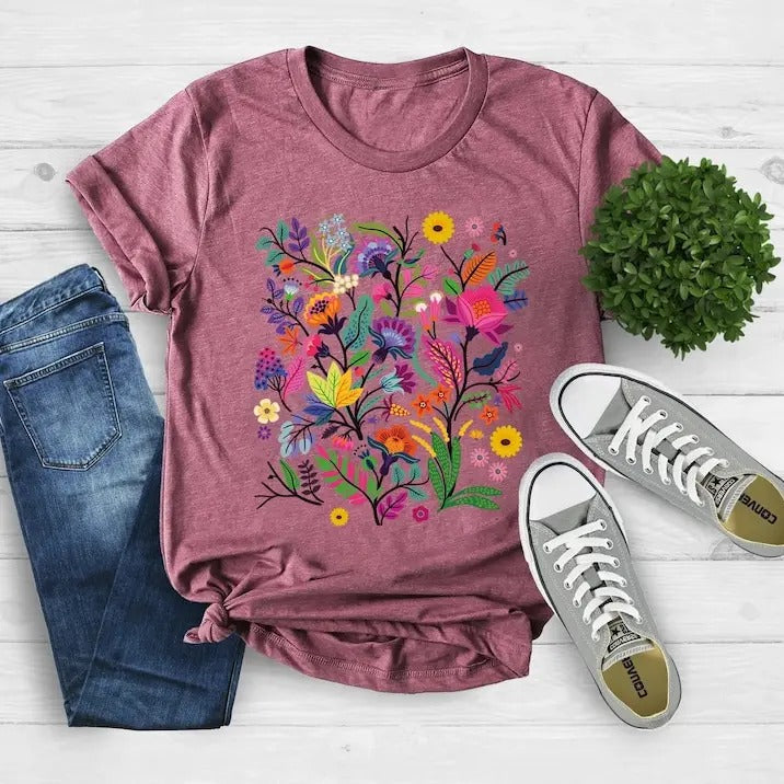 Wildflower Tshirt, Wild Flowers Shirt, Floral Tshirt, Flower Shirt, Gift for Women, Ladies Shirts, Best Friend Gift...