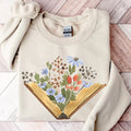 Wildflowers Book Sweatshirt, Librarian Sweatshirt, Book Lovers, Gift For Bookworms, Book Sellers Gift, Gift For Teachers,...