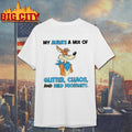 Wile E. Coyote my aura’s a mix of glitter chaos and mid profanity shirt