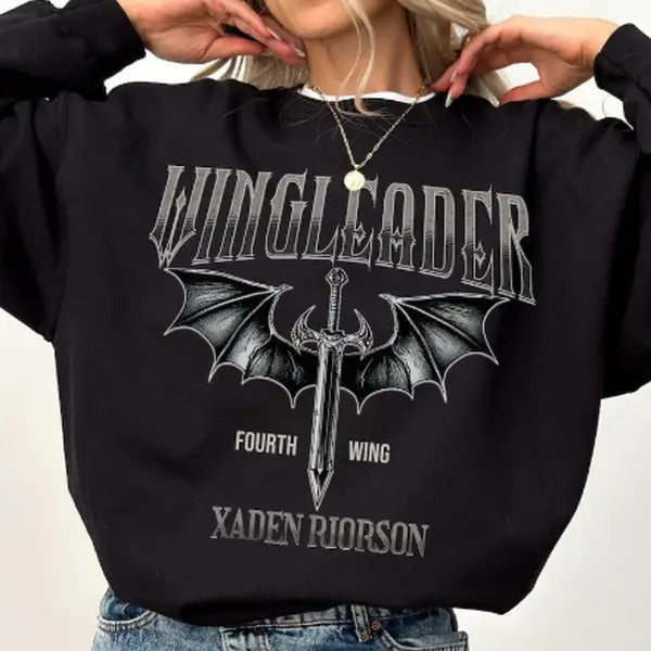Wingleader Shirt, Fourth Wing Merch, Xaden Riorson Wingleader Sweatshirt, Bookish Woman Sweatshirt Hoodie | CiraTrend.com