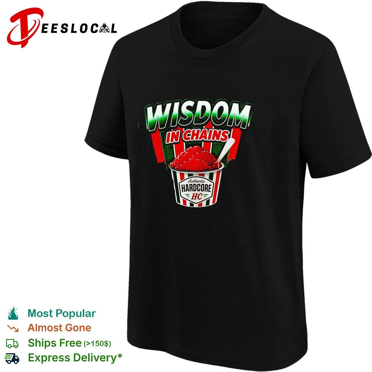 Wisdom in Chains authentic hardcore shaved ice shirt