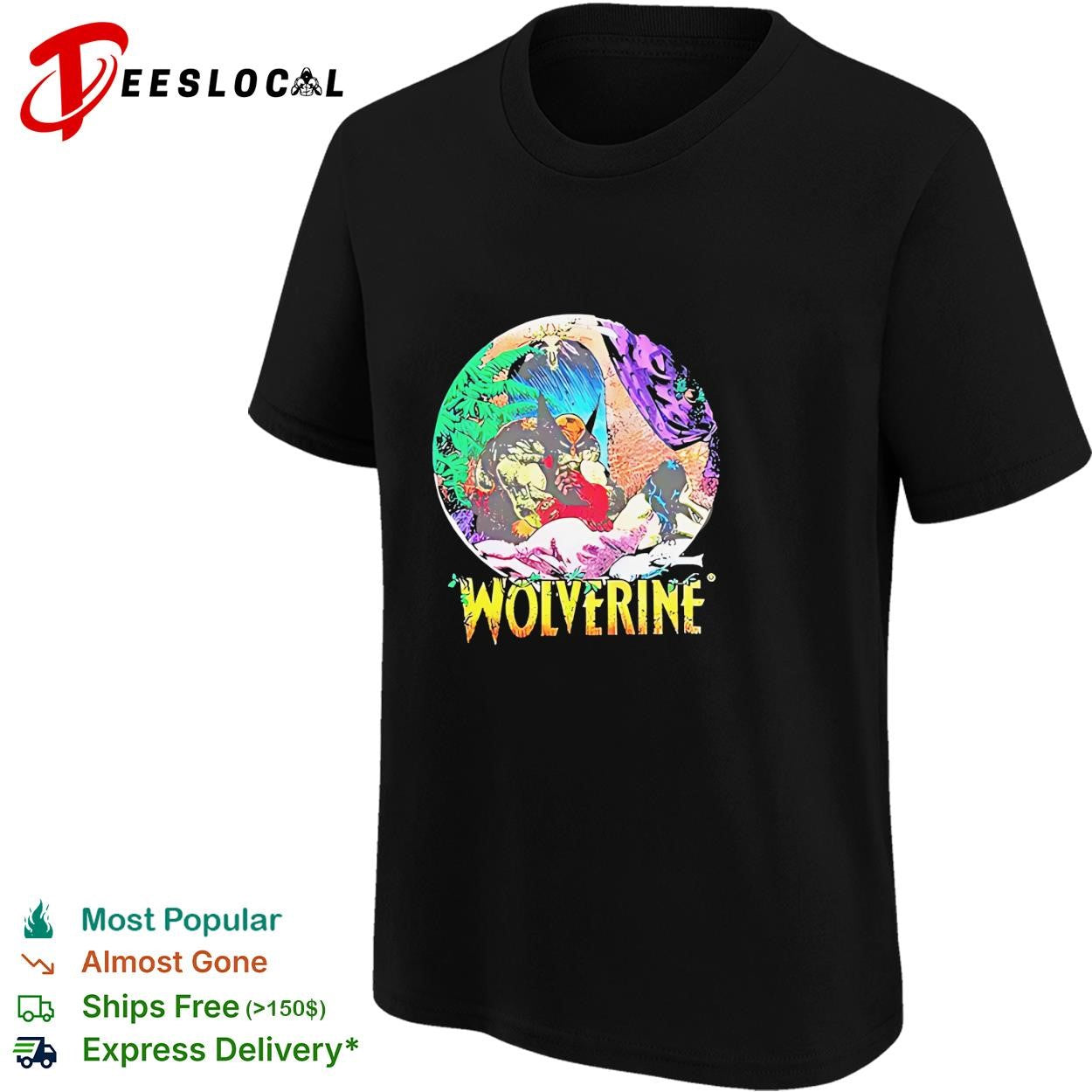 Wolverine with wo vintage illustration shirt