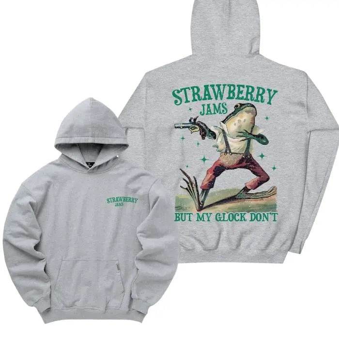 Strawberry Jamz But My Glock Dont 2 Sided Graphic Hoodie/Sweatshirt/T-Shirt, For Men/Women