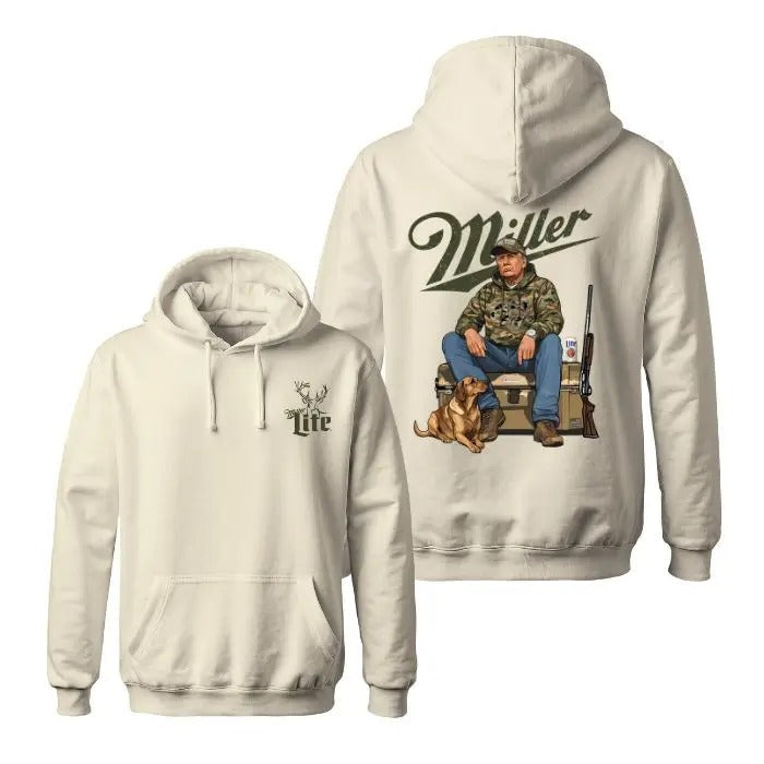 Miller Lite Camo Trump Hunting Hoodie/Sweatshirt/T-Shirt, For Men/Women - Unisex Style, 100% Cotton, Pullover unisex hoodie