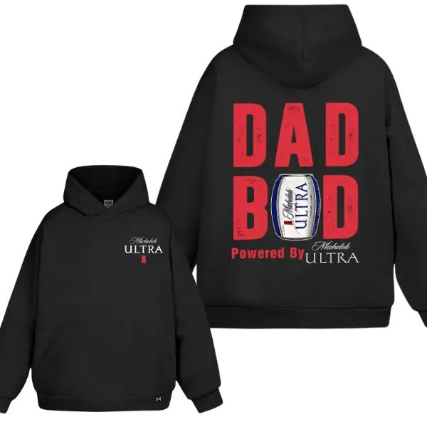 Dad Bod Michelob Ultra 2 Sided Hoodie/Sweatshirt(No Hood)/T-Shirt, For Men/Women