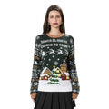 Women Christmas Knit Sweater Letter Deer Snowflake Print Long Sleeve Round Neck Pullovers Fall Winter Casual Jumpers Tops...
