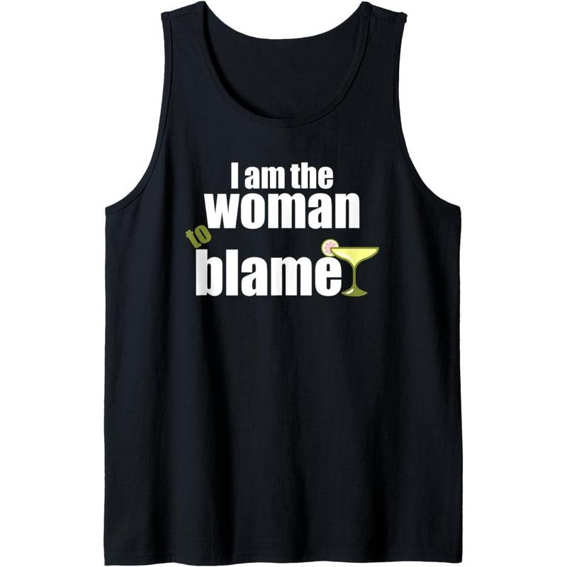 Women I am The Woman To Blame Tank Top Made in USA T-Shirts, Hoodie, Sweatshirt | CiraTrend.com