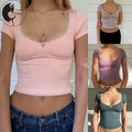Women Short Sleeve T-Shirts Lace Trim Scoop Neck Casual Shirts SummerFit Tops Streetwear Hoodie, Sweatshirt | CiraTrend.com