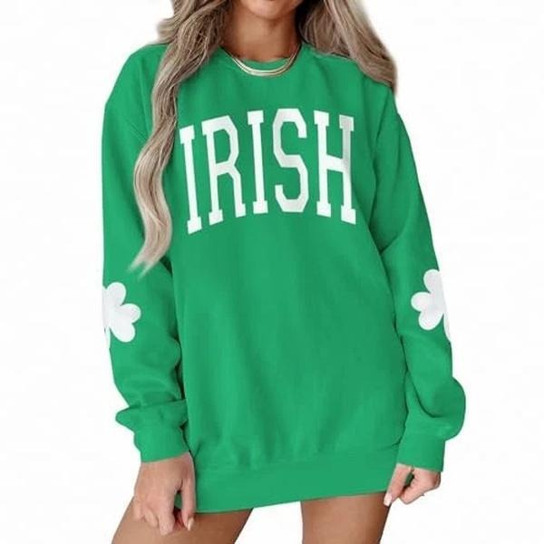 Women St. Patrick's Day Crewneck Sweatshirt Shamrock Luckystyle{n002}2 T-Shirts, Hoodie | CiraTrend.com