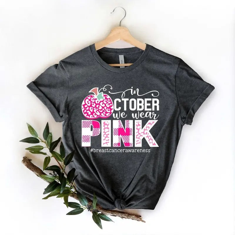 Women in October We Wear Pink Shirts, In October we Wear Pink Shirt, Breast Cancer Shirt, Hoodie, Sweatshirt | CiraTrend.com