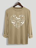 Women's  Cartoon Ghost Print Long Sleeve Tee, Casual Round Neck T-shirt for Daily Wear, Ladies Clothing for All Seasons...