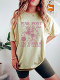 Women's Cartoon & Letter Print Round Neck Tee, Casual Graphic Short Sleeve T-shirt for Summer, Women's Top for Daily Wear...