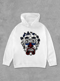 Women's Cartoon Face Print Hoodie, Fashion Casual Long Sleeve Hooded Sweatshirt for Daily Holiday Outdoor Wear, Women...