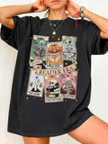 Women's Cartoon Skull & Letter Print Drop Shoulder Tee, Casual Half Sleeve Round Neck T-shirt for Daily Wear, Ladies...