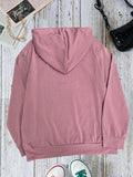 Women's Christmas Cartoon & Letter Print Drawstring Pocket Hoodie, Casual Long Sleeve Hooded Sweatshirt for Fall &...