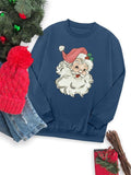 Women's Christmas Santa Claus Print Drop Shoulder Sweatshirt, Casual Long Sleeve Round Neck Pullover for Fall & Winter,...