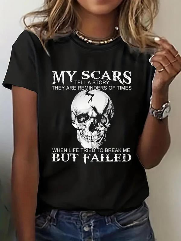 Women's Graphic Print Round Neck Tee, Trendy Casual Short Sleeve T-shirt for Daily Wear, Ladies Outfit