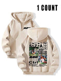 Women's Letter & Graphic Print Drop Shoulder Zip Up Hoodie, Fashion Casual Long Sleeve Hooded Sweatshirt for Daily...