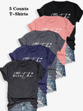 Women's Letter & Heart Print Round Neck Tee, Casual Short Sleeve Crew Neck T-shirt for Summer, Fashion Women's Top for...