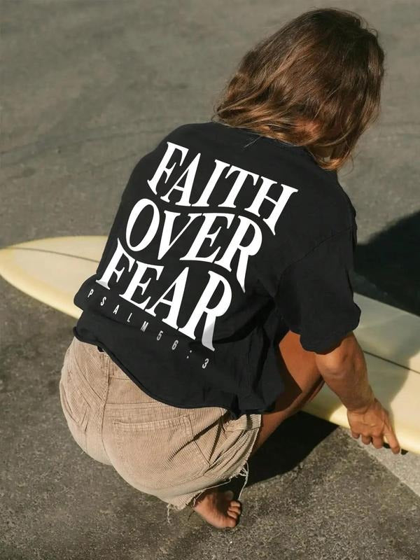 Women's Letter Print Round Neck Graphic Tee, Vintage Trendy Casual Short Sleeve T-shirt for Daily Wear, Ladies All Seasons Outfitstyle{n002}15