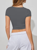 Women's Letter Print Round Neck Short Tee, Casual Slim-fitting Short Sleeve T-shirt, Ladies Summer Clothes for Daily Wear...