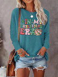 Women's Letter Print Round Neck Sweatshirt, Casual Long Sleeve Crew Neck Pullover for Fall & Winter, Women's Clothes for...