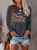 Women's Letter Print Round Neck Sweatshirt, Casual Long Sleeve Crew Neck Pullover for Fall & Winter, Women's Clothes for...