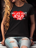 Women's Letter Print Round Neck Tee, Casual Short Sleeve Crew Neck T-Shirt for Summer, Summer Clothes Women, Women's Top...