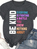 Women's Letter Print Round Neck Tee, Fashion Casual Crew Neck T-Shirt for Daily Holiday Vacation Outdoor Wear, Ladies...