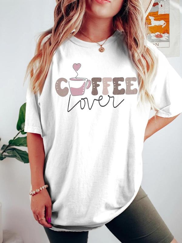 Women's Letter Print Round Neck Tee, Fashion Casual Crew Neck T-shirt for Daily Holiday Vacation Outdoor Wear, Ladies...