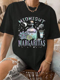 Women's Letter Print Round Neck Tee, Fashion Casual Drop Shoulder Half Sleeve T-shirt for Daily Wear, Ladies Summer...