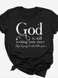 Women's Letter Print Round Neck Tee, Fashion Casual Short Sleeve T-shirt for Daily Wear, Ladies Summer Clothes Hoodie,...