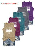 Women's Letter Print Tank Top, Casual Sleeveless Top for Daily Wear, Ladies Clothes for All Seasonsstyle{n002}4 T-Shirts,...