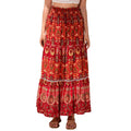 Women's Long Swing Skirt Boho Style Fashion Print Elastic Waist A-Line Ruffle Skirt for Party Club Lady Womenswear...