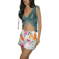 Women's Summer Mini Skirts Floral Print Holiday Short Skirt for Beach and Holiday Parties Womenswear Bottom T-Shirts,...