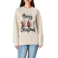 Women's Sweatshirt Christmas Tree Letter Print Drop Shoulders Long Sleeve Oversized Casual Pullover Tops T-Shirts, Hoodie