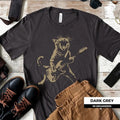 Women's T-Shirt Rock Cat Playing Guitar, Cat Lovers Gift Cotton Top Hoodie, Sweatshirt | CiraTrend.com