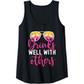 Womens Funny Drinking Quote Girls Trip Drinks Well With Others Tank Top Made in USA T-Shirts, Hoodie, Sweatshirt