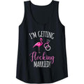 Womens I'm Getting Flocking Married Wedding Ring Funny Flamingo Tank Top MADE IN USA T-Shirts, Hoodie, Sweatshirt