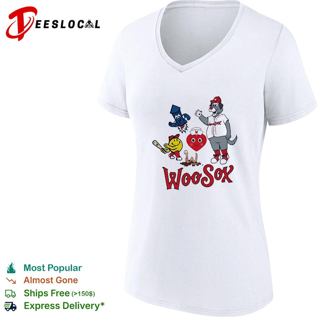 WooSox Central Masscots highlighting the playful side of the Worcester Red Sox team shirt