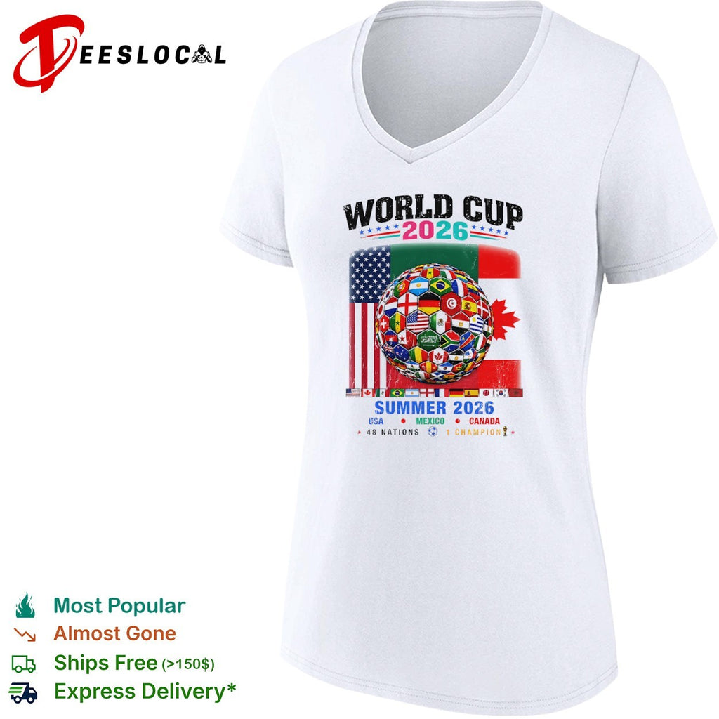 World Cup 2026 Summer 48 Nations 1 Champion USA Mexico Canada soccer ball shirt