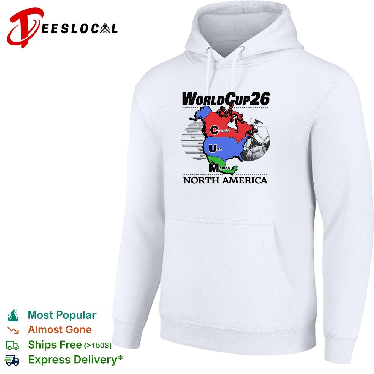 World Cup 26 Canada USA Mexico map shirt