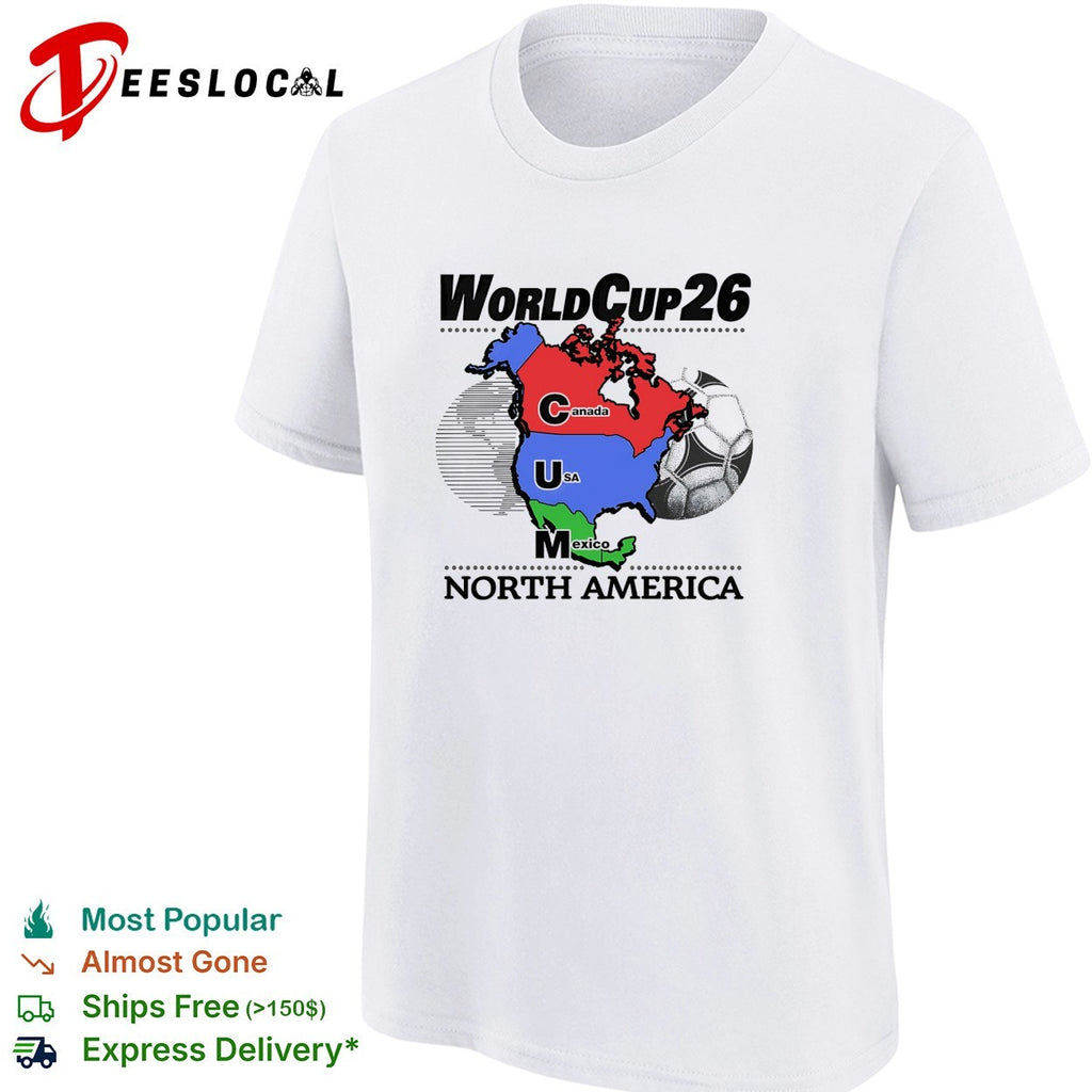 World Cup 26 Canada USA Mexico map shirt